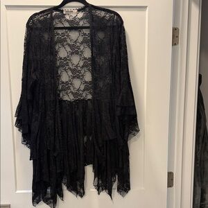 Black Lace Kimono Cover-Up